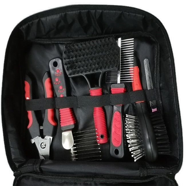 Kit Toilettage Animal 9 Pièces / Peigne Inox & Gant Massage