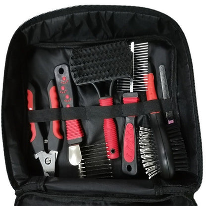 Kit Toilettage Animal 9 Pièces / Peigne Inox & Gant Massage