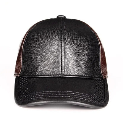 Casquette en Cuir Véritable Unisexe  / 2 Coloris