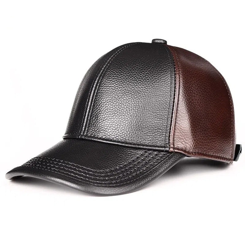 Casquette en Cuir Véritable Unisexe  / 2 Coloris