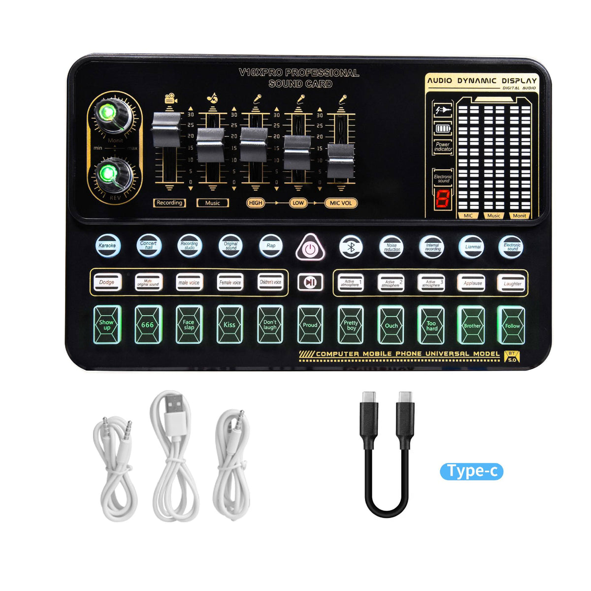 Carte Son Professionnelle V10XPRO avec Microphone — Live & Studio