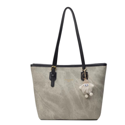 Tote Bag Marbré avec Peluche Mouton — 2 Coloris