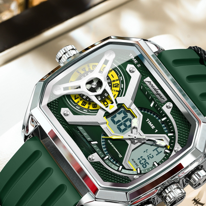 Herenhorloge met dubbele weergave en verlichting