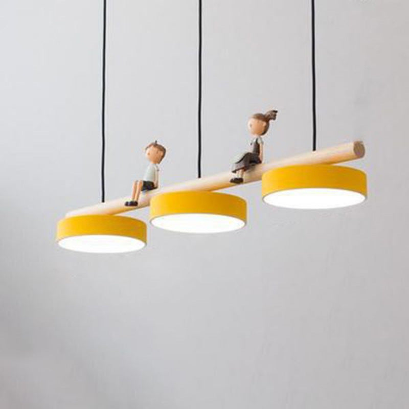 Lustre LED Style Nordique avec Décor Oiseaux
