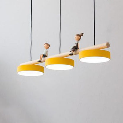 Lustre LED Style Nordique avec Décor Oiseaux