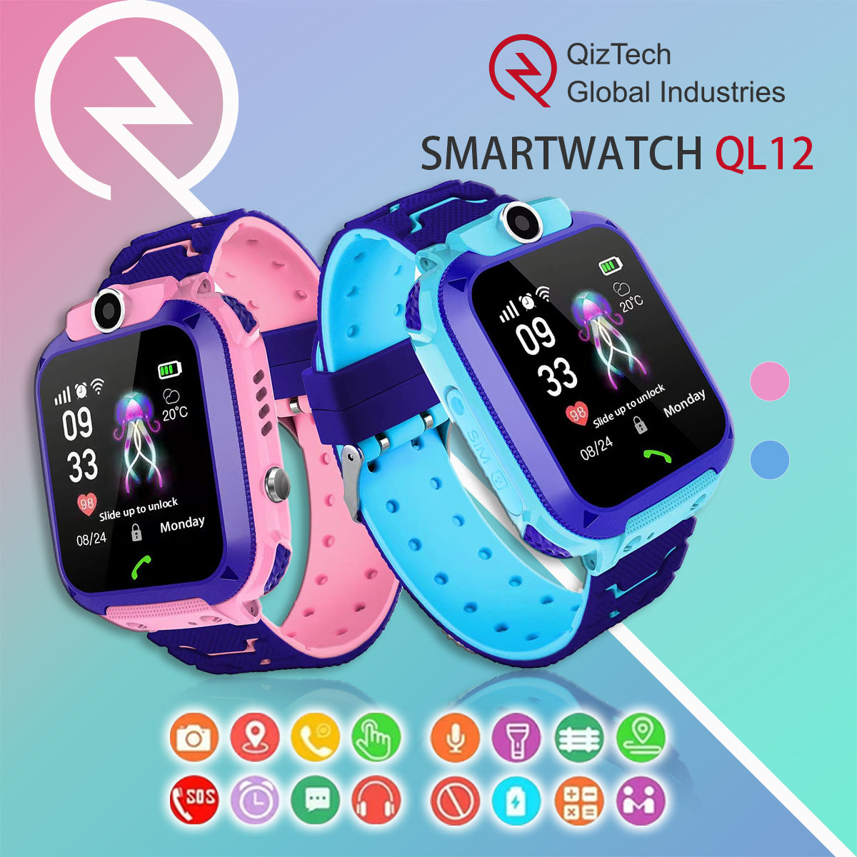 Montre Connectée Enfant GPS avec Carte SIM — H2 / Appels / Waterproof / iOS
