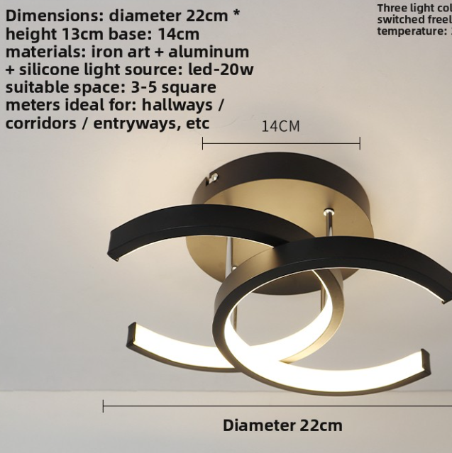 Plafonnier LED Design Minimaliste Tricolore – 5 Formes