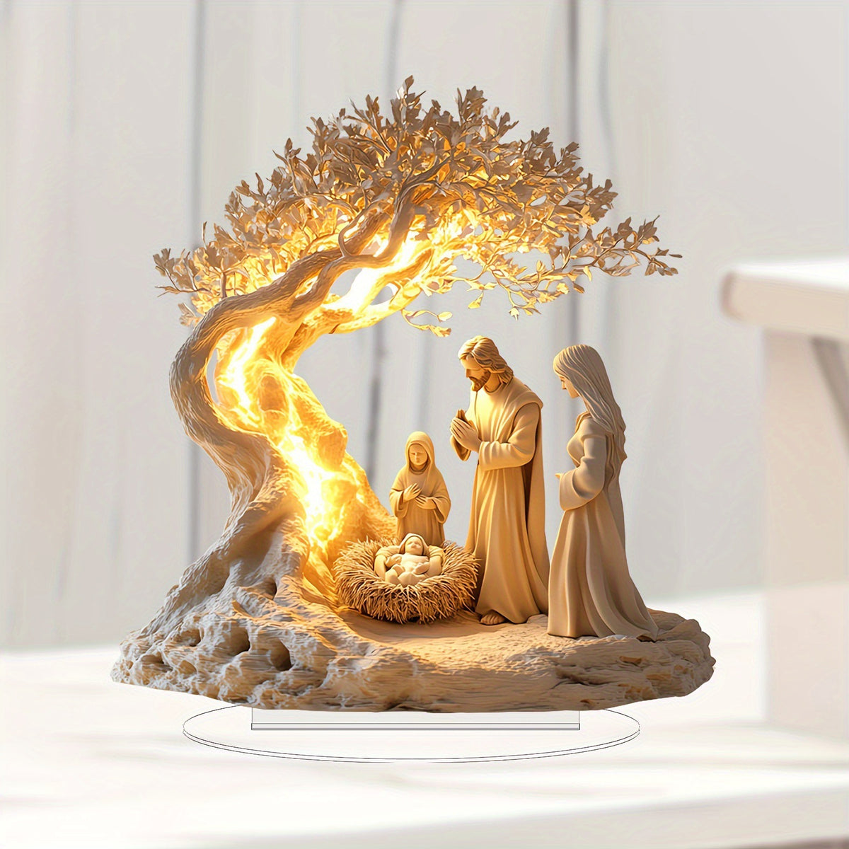 Ornement de Bureau Arbre de Vie en Acrylique — Décoration & Cadeau Symbolique
