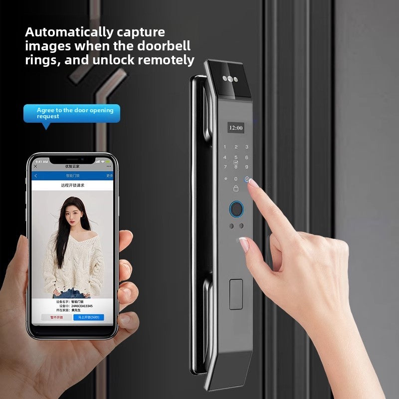 SecureFace Pro – Serrure Connectée Reconnaissance Faciale 3D & Empreinte | 5-en-1