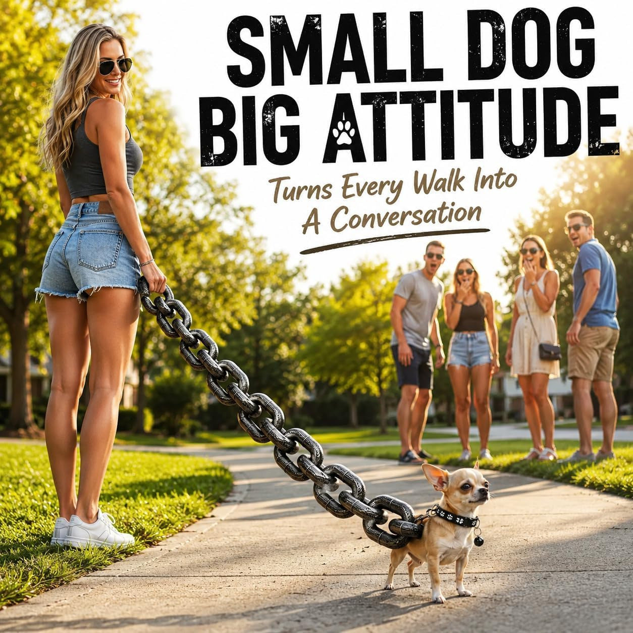 Laisse Chaîne Réglable pour Petit Chien