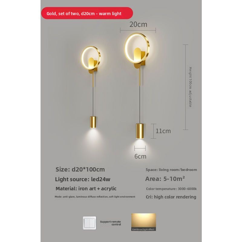 Applique Murale LED Design Nordique Tricolore avec Télécommande – Lot de 2
