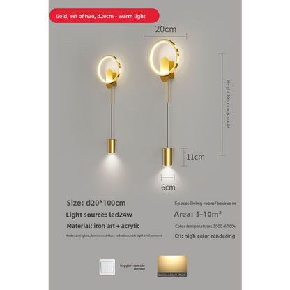 Applique Murale LED Design Nordique Tricolore avec Télécommande – Lot de 2