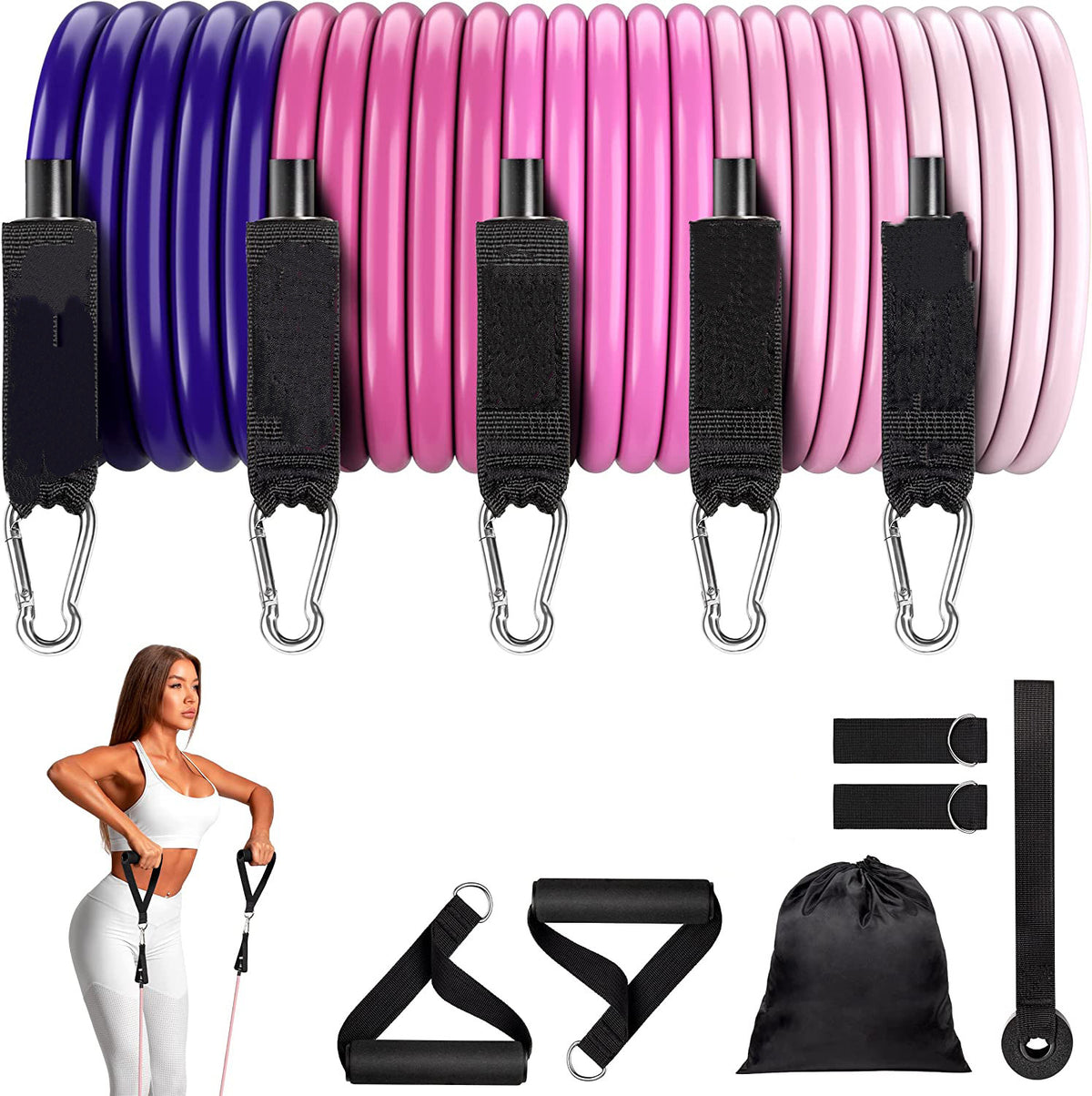 Kit Élastiques de Musculation TPE 11 Pièces  / 4 Coloris