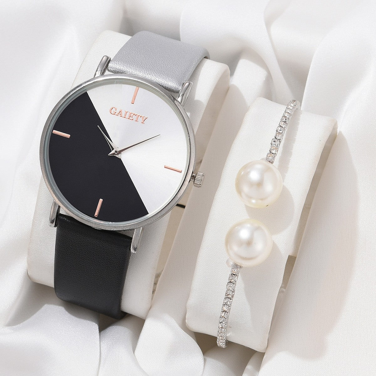 Bicolor horloge (kwarts) goud & zilver