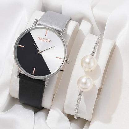 Bicolor horloge (kwarts) goud & zilver