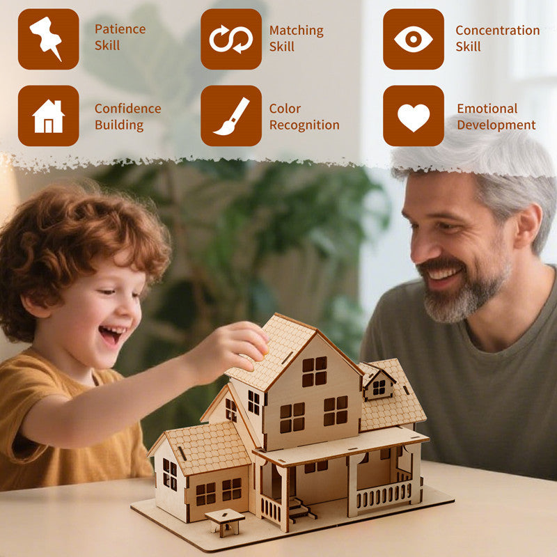 Puzzle 3D en Bois de Style Européen — Modèle Architectural À Assembler