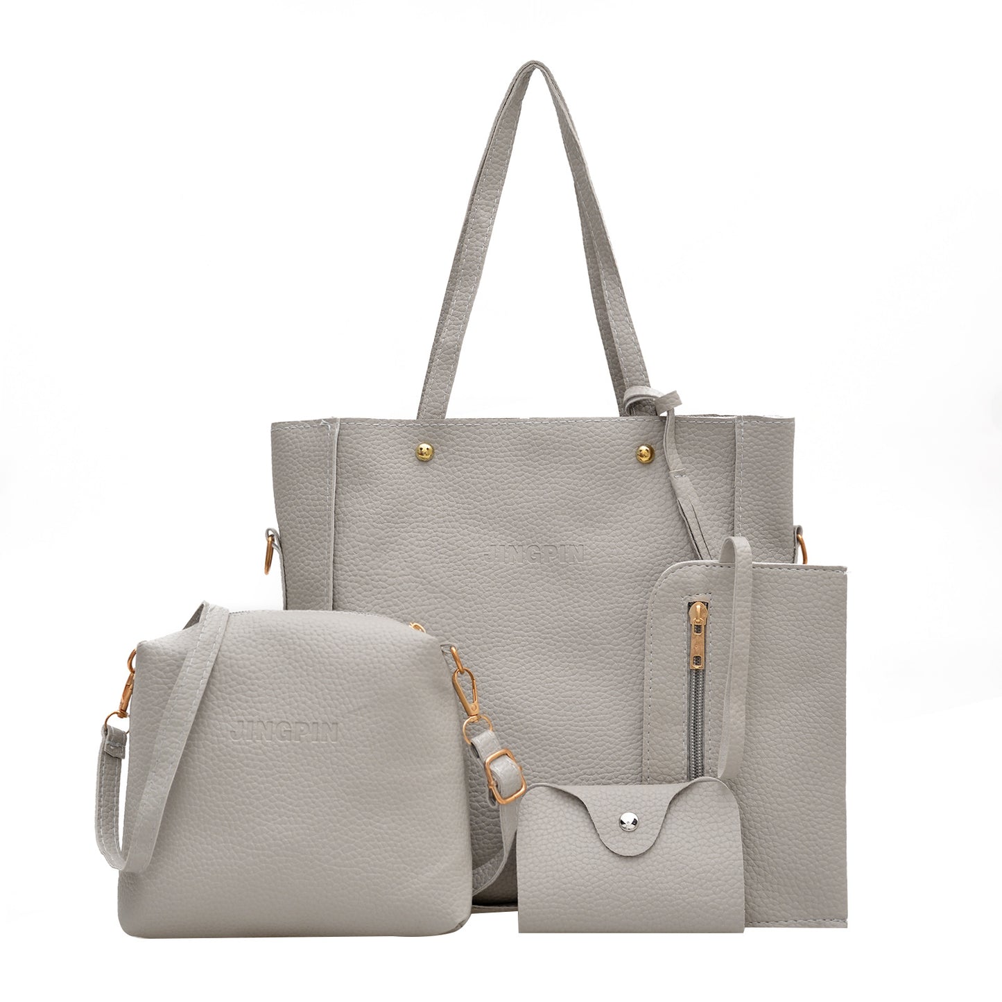 Ensemble Sac À Main Femme Texturé Litchi Style Rétro