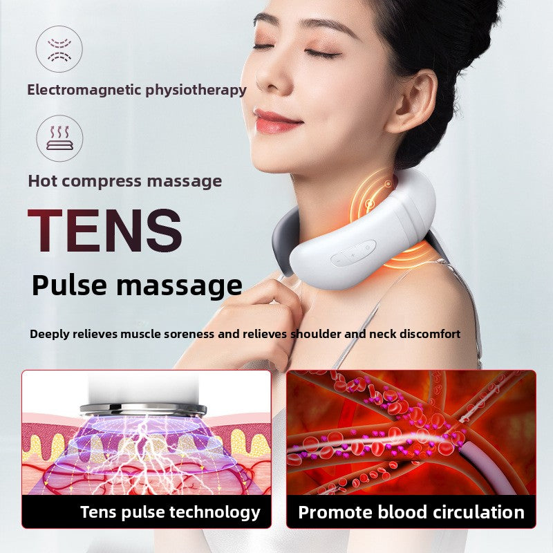 NeckRelax Pro – Masseur Cervical 5-en-1 | Vibration, EMS, Chaleur & Compression