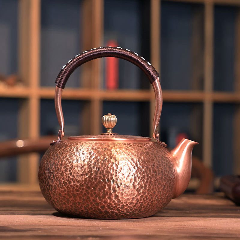 Bouilloire en Cuivre Pur Artisanale — 1200ml / Style Vintage