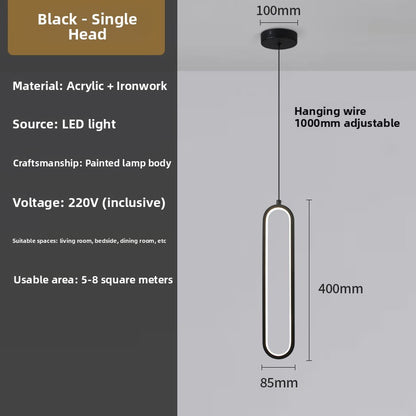 Nordic Minimalist Linear LED Chandelier