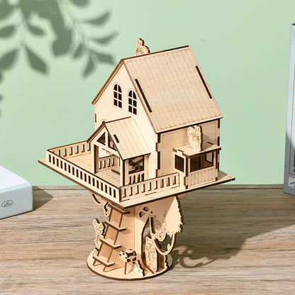 Puzzle 3D en Bois de Style Européen — Modèle Architectural À Assembler