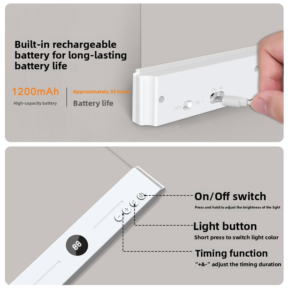 Lampe de Lecture LED à Variateur Continu — Clip / Batterie / Protection Yeux
