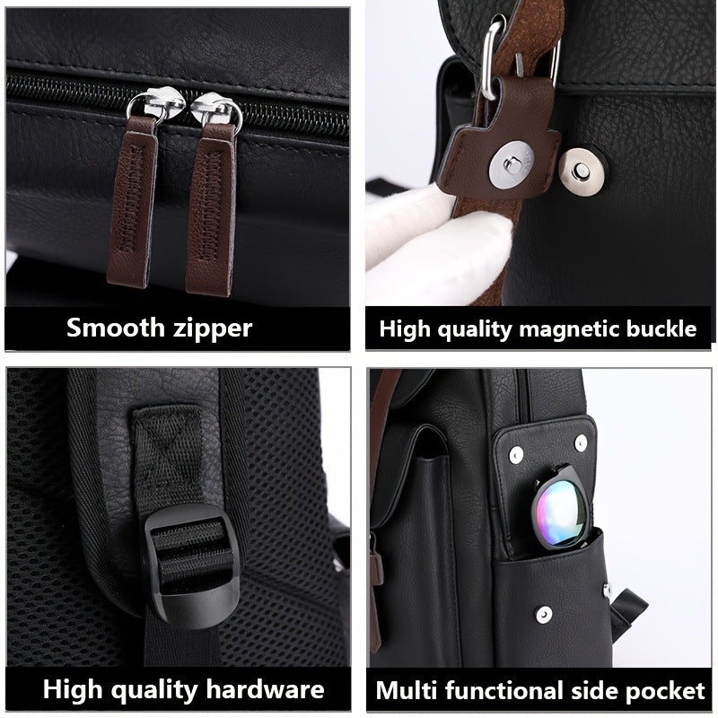 Sac à Dos Cuir Souple Grande Capacité — Style Rétro Voyage