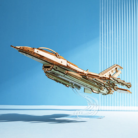 Puzzle en Bois Tridimensionnel — Maquette Avion de Chasse 3D