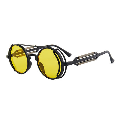 Lunettes de Soleil Rondes Cyberpunk Double Ressort UV400