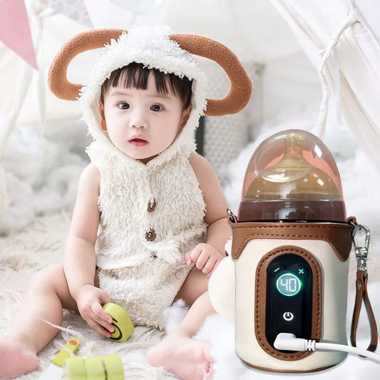 Draagbare USB-flesverwarmer — Isolerende hoes met 26 temperatuurinstellingen
