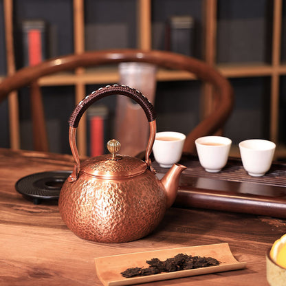 Bouilloire en Cuivre Pur Artisanale — 1200ml / Style Vintage