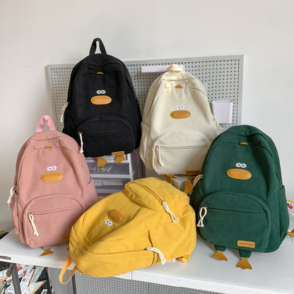 Sac à Dos Velours Côtelé Motif Canard Mignon