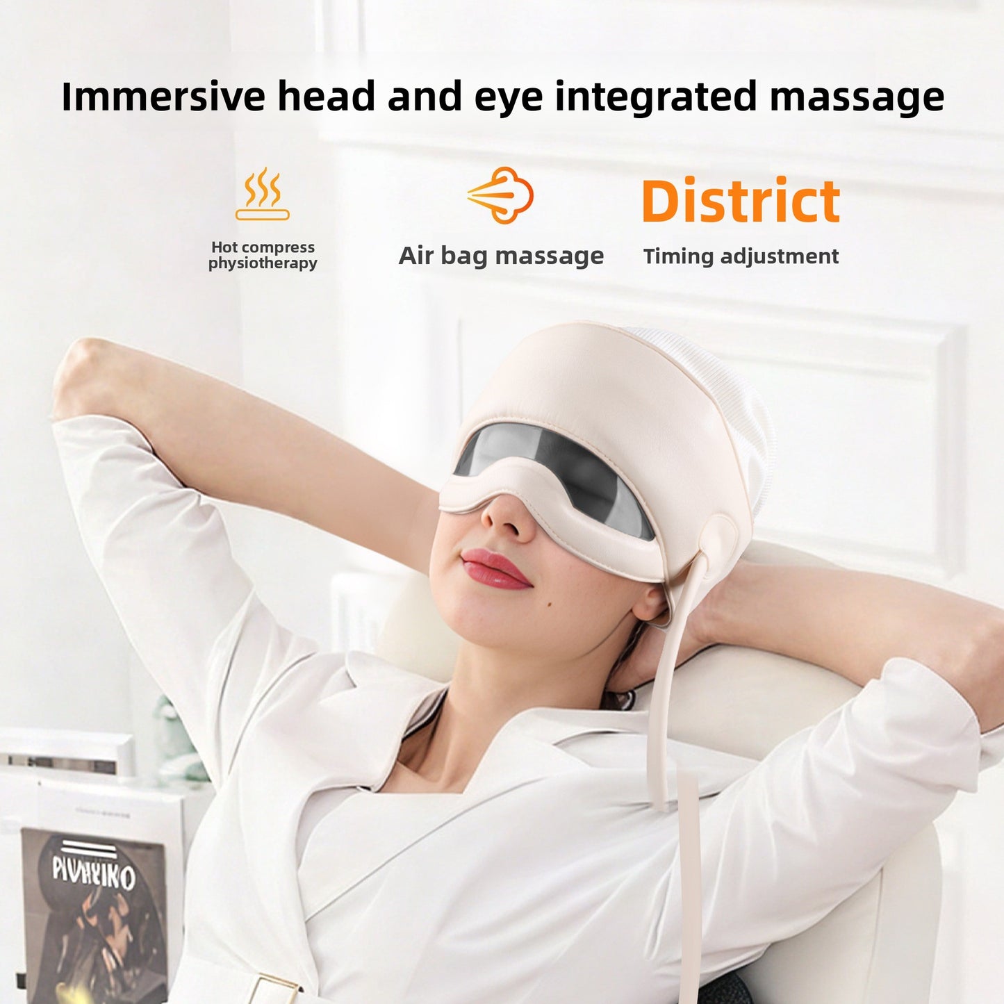 RelaxHelm Pro – Casque Massant Tête & Yeux Rechargeable