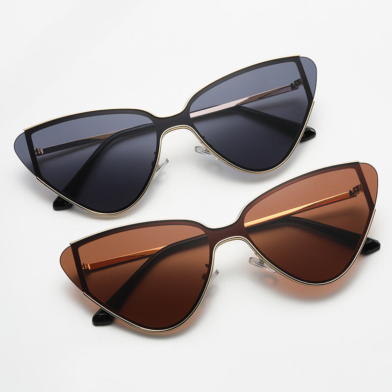 Lunettes de Soleil Œil de Chat Rétro Grande Monture