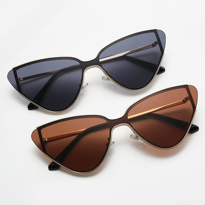 Lunettes de Soleil Œil de Chat Rétro Grande Monture
