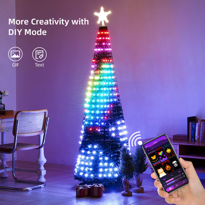 Slimme RGB LED-kerstverlichting met app — 400 LED's / 2,1m / USB / DIY Pixel Art