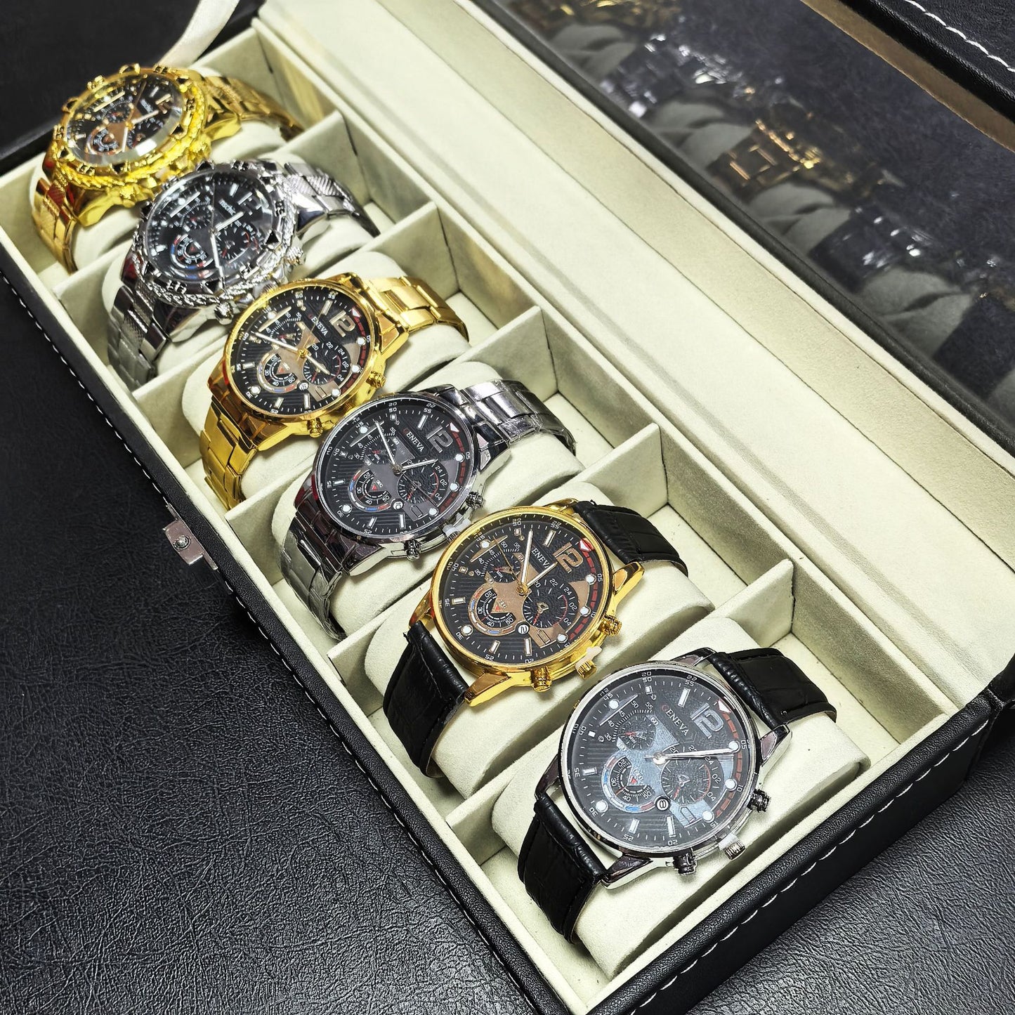Coffret 6 Montres Homme Quartz Cadran Lumineux