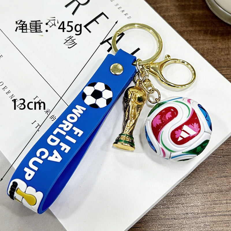 World Cup Mascot Keychain Football Trophy Pendant