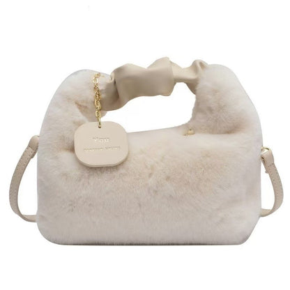 Sac Mao Mao Fourrure Plush — Bandoulière & Épaule / 4 Coloris