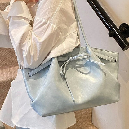 Sac Cabas en Osier avec Nœud Papillon — Style Coréen