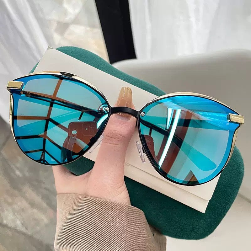 Lunettes de Soleil Tendance pour Femmes — Monture Ronde Métal UV400