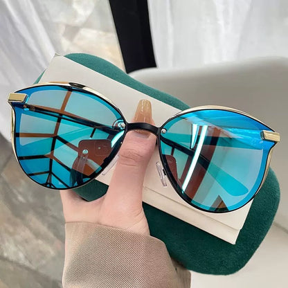 Lunettes de Soleil Tendance pour Femmes — Monture Ronde Métal UV400