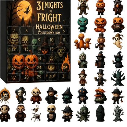 Calendrier de l’Avent Halloween — 31 Nuits / Figurines 3D PVC / Blind Box Surprise