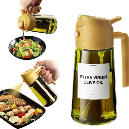 Flacon Vaporisateur d’Huile en Verre Anti-Lumière — 470ml / Pinceau Inclus