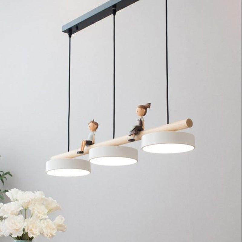 Lustre LED Style Nordique avec Décor Oiseaux