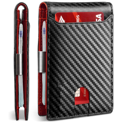 Portefeuille Bi-fold Anti-RFID Fibre de Carbone — Protection Cartes