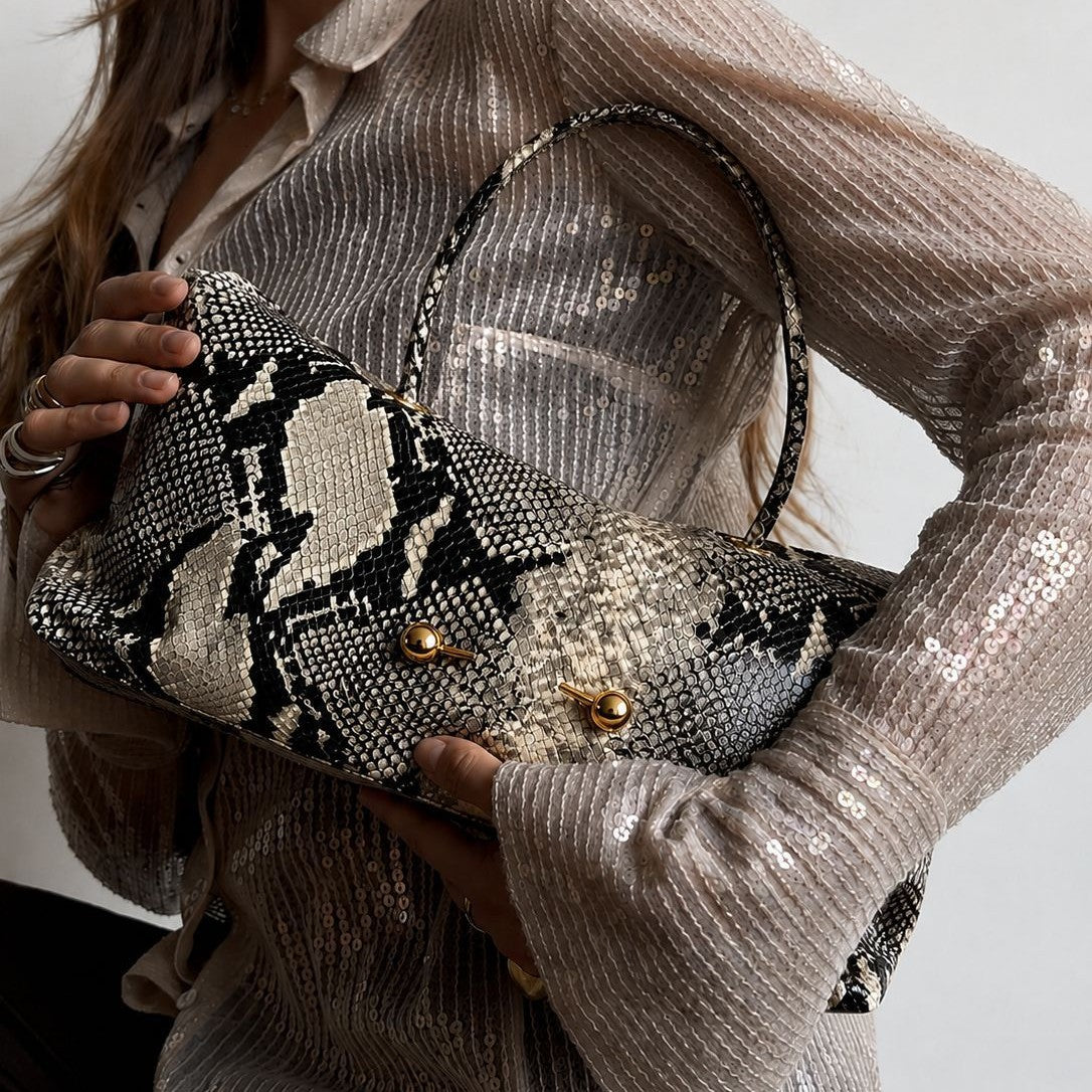 Sac à main vintage effet reptile - 6 Coloris