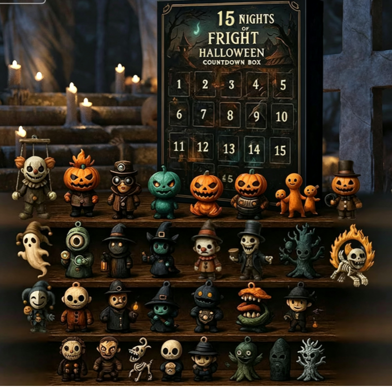 Calendrier de l’Avent Halloween — 31 Nuits / Figurines 3D PVC / Blind Box Surprise