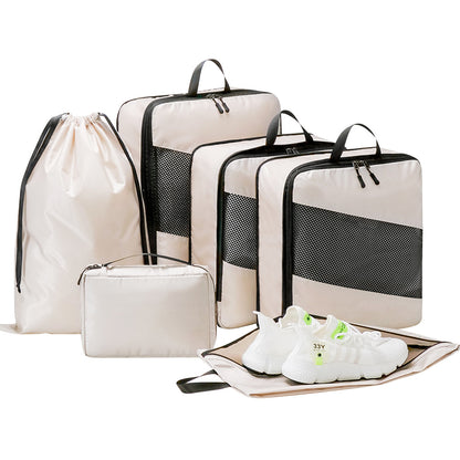 Set 6 Sacs de Rangement Compressibles Voyage - 4 Coloris