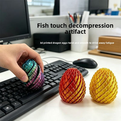 Œuf de Dragon Imprimé 3D Rotatif Anti-Stress | Lot de 3